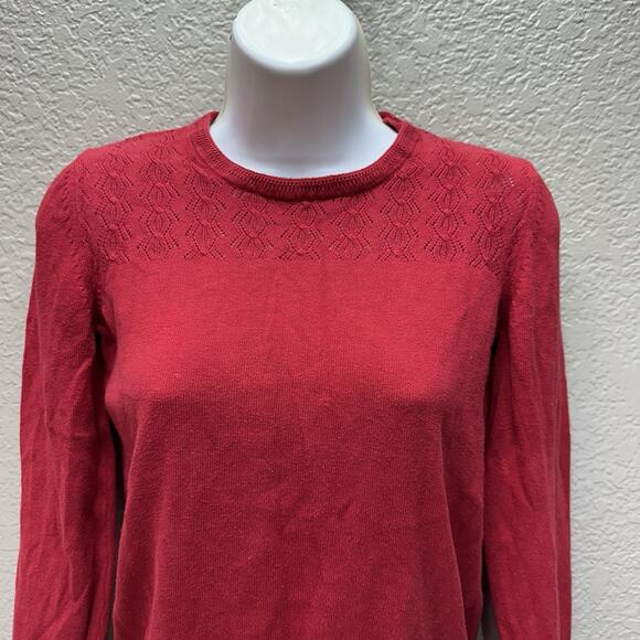 Banana Republic Lofty Crewneck Sweater Womens Petite XS Red Knit Pullover - Picture 2 of 12